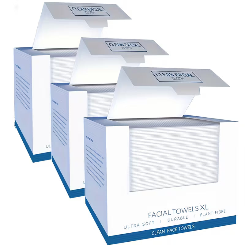 Thick Disposable Face Towels for Daily Cleansing, Extra Large Wet & Dry Cloths, 40 Sheets per Box, 10.24 × 11.81 Inches, Available in 1, 3 or 6 Boxes