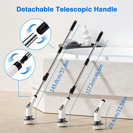 2026 Upgraded Electric Spin Scrubber,7-in-1 Cordless Cleaning Brush,Electric Spin Scrubber with Extendable Handle