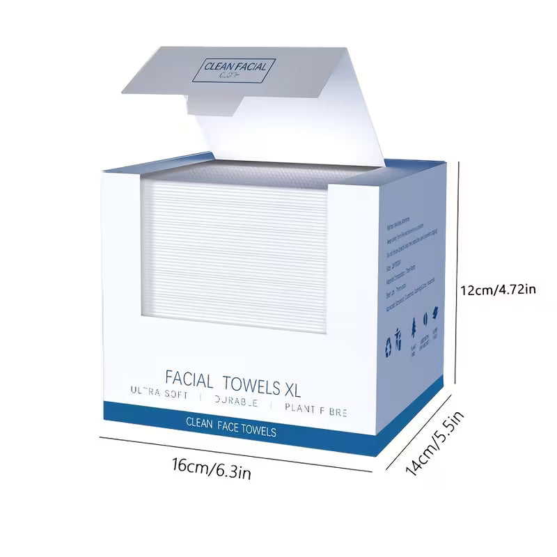 Thick Disposable Face Towels for Daily Cleansing, Extra Large Wet & Dry Cloths, 40 Sheets per Box, 10.24 × 11.81 Inches, Available in 1, 3 or 6 Boxes