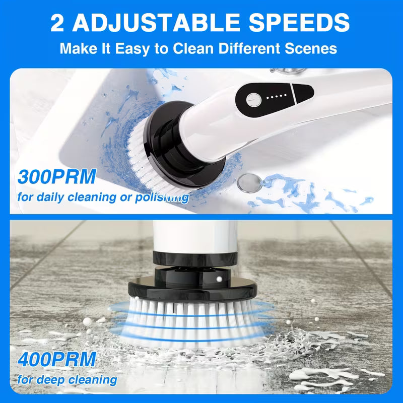 2026 Upgraded Electric Spin Scrubber,7-in-1 Cordless Cleaning Brush,Electric Spin Scrubber with Extendable Handle