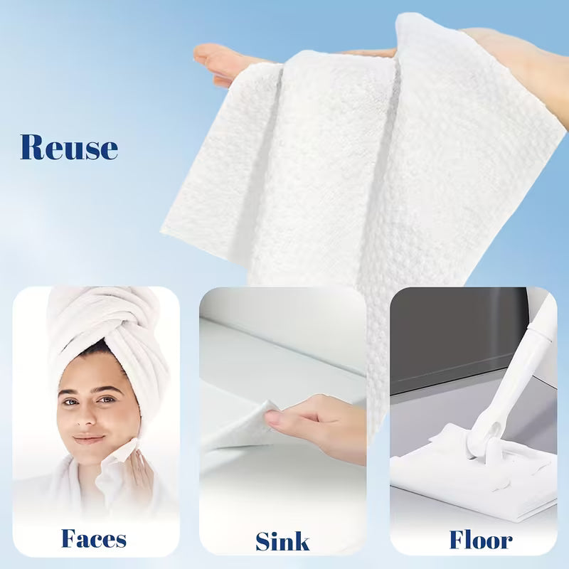 Thick Disposable Face Towels for Daily Cleansing, Extra Large Wet & Dry Cloths, 40 Sheets per Box, 10.24 × 11.81 Inches, Available in 1, 3 or 6 Boxes